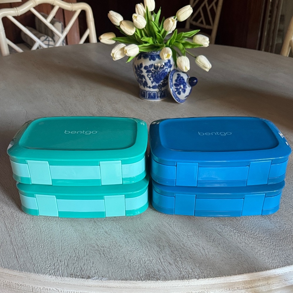 4 - Bentgo Aqua and Blue Food Storage Containers